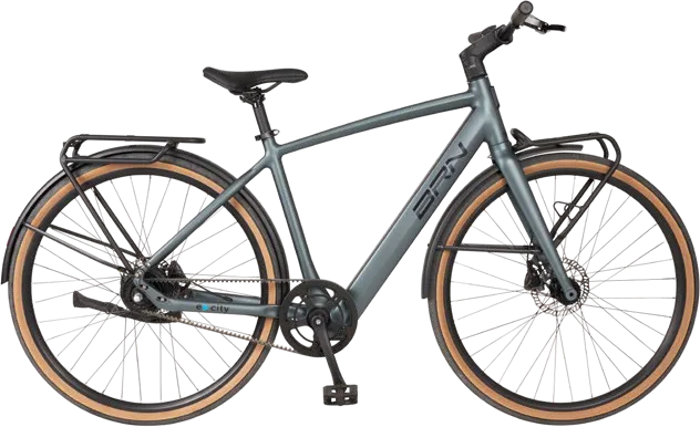 E-CITY Man, bicicletta BRN vista di profilo