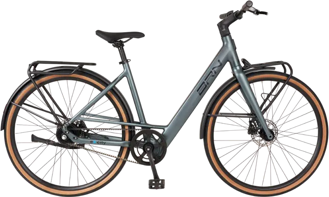 E-CITY Woman, bicicletta BRN vista di profilo